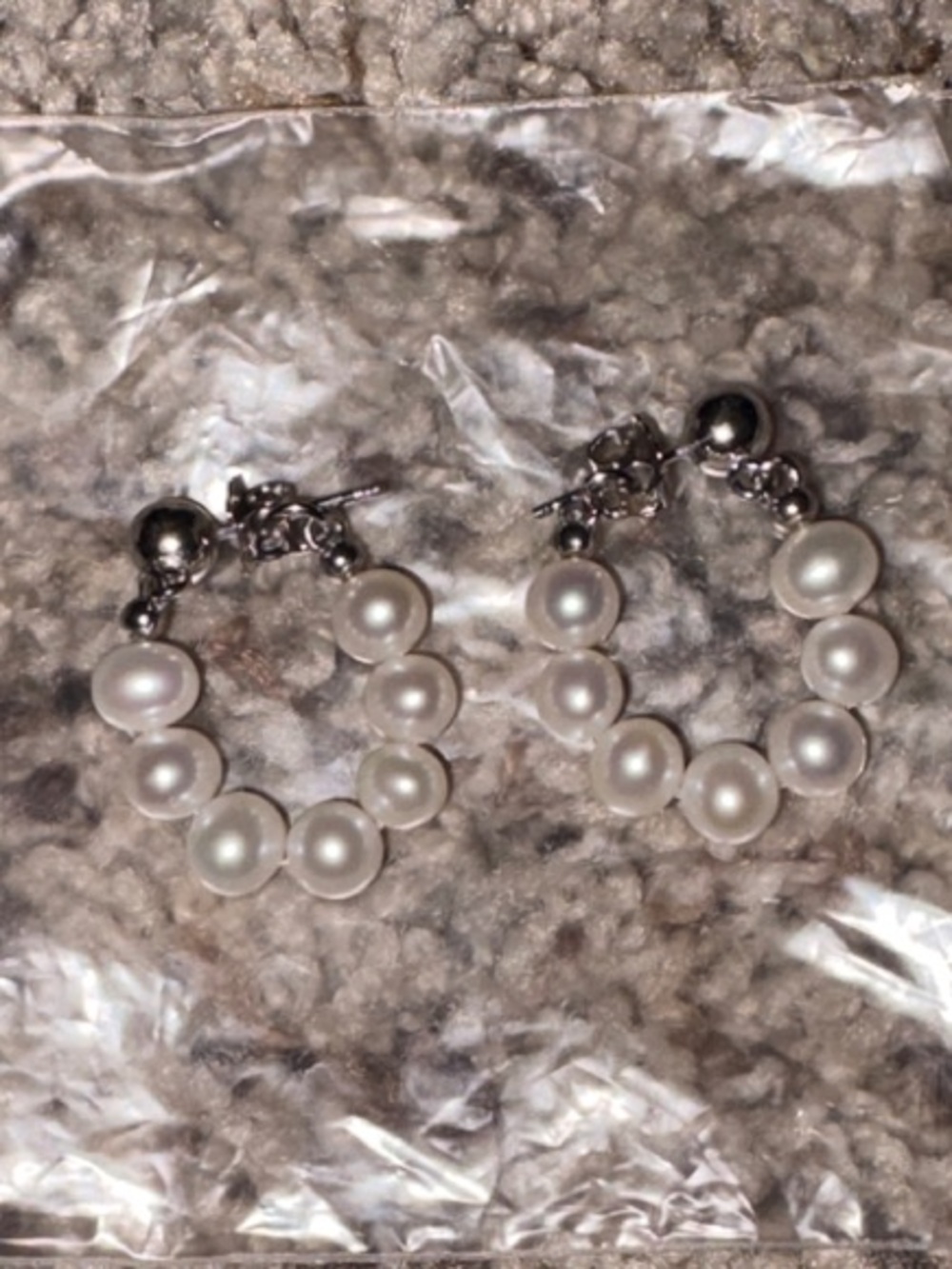 Jenny Bird Pearl Hoop Earrings in White and Silver